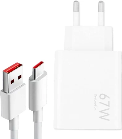 شارژر سریع ۶۷ وات شیائومی | دو پین EU + کابل اصلی USB‑C