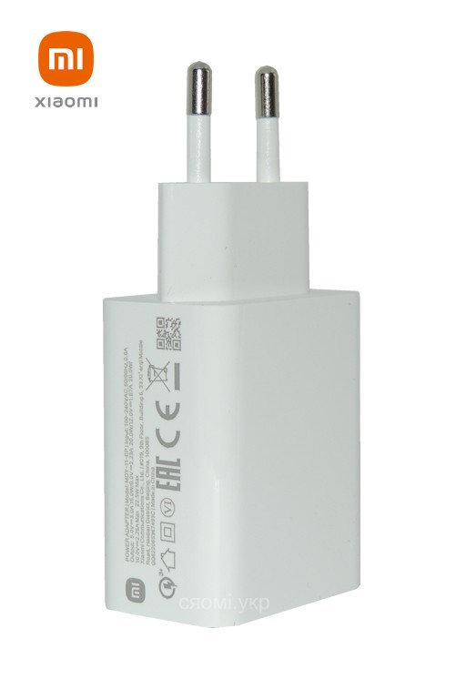 آداپتور شارژ سریع ۲۲.۵ وات شیائومی | دو پین EU | نسخه اورجینال